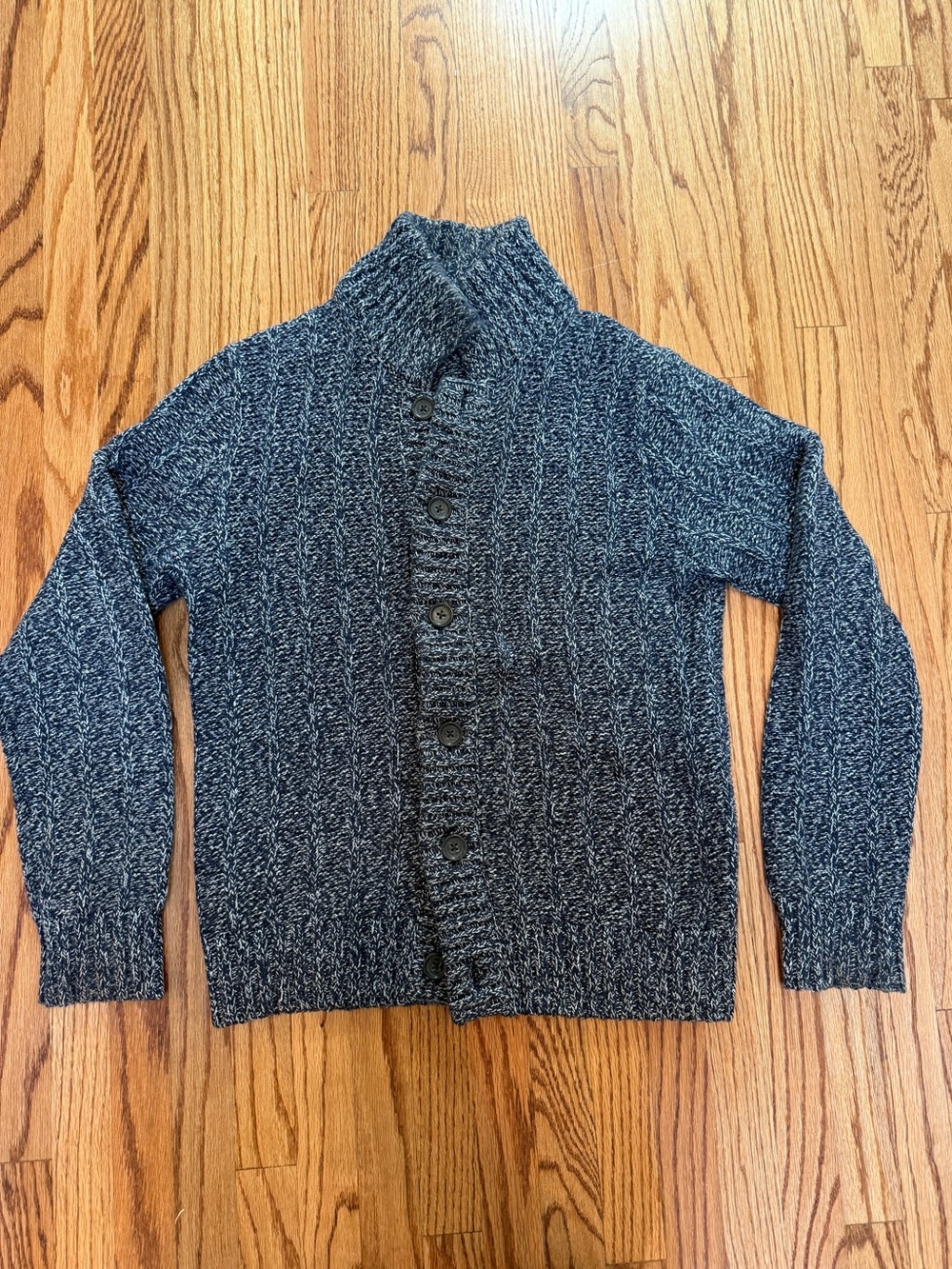 Banana Republic Men's Navy Heather Button-Up Shawl Cardigan